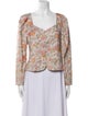 La Vie Rebecca Taylor Floral Print V-Neck Blouse