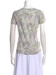 La Vie Rebecca Taylor Linen Floral Print T-Shirt