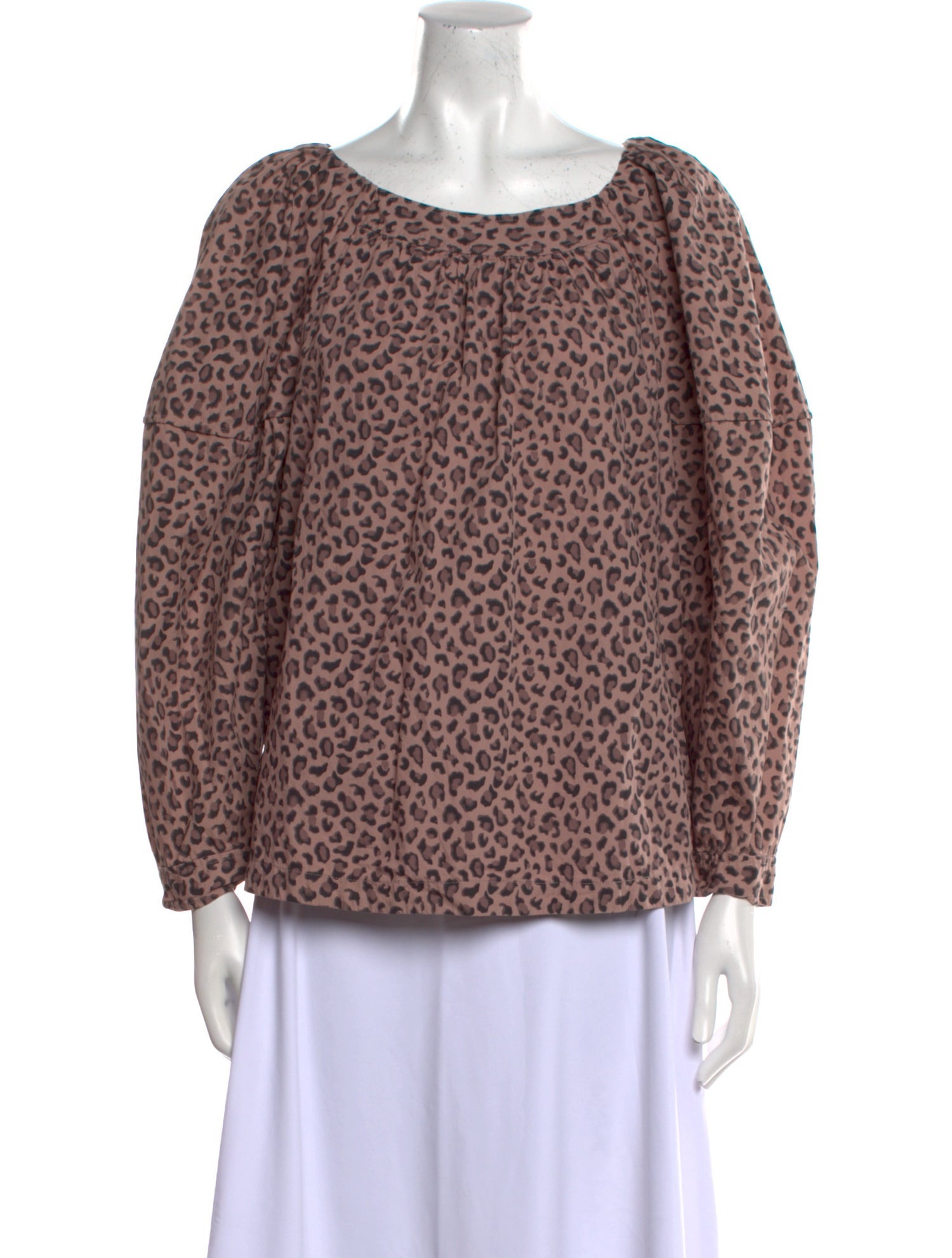 La Vie Rebecca Taylor Printed Scoop Neck Blouse