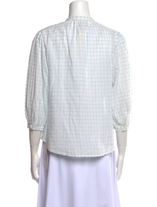 La Vie Rebecca Taylor Plaid Print Mock Neck Button-Up Top