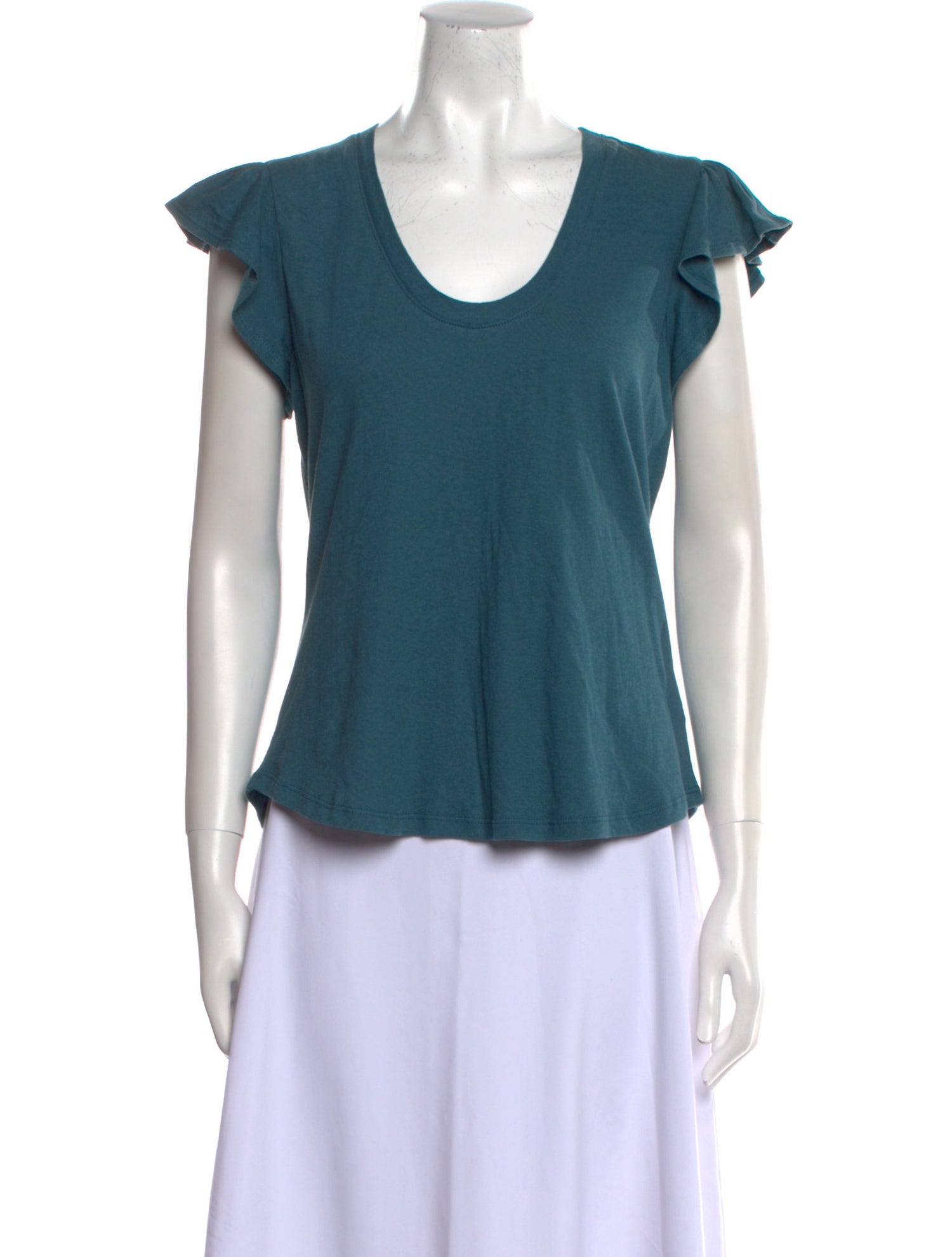 La Vie Rebecca Taylor Linen Scoop Neck T-Shirt