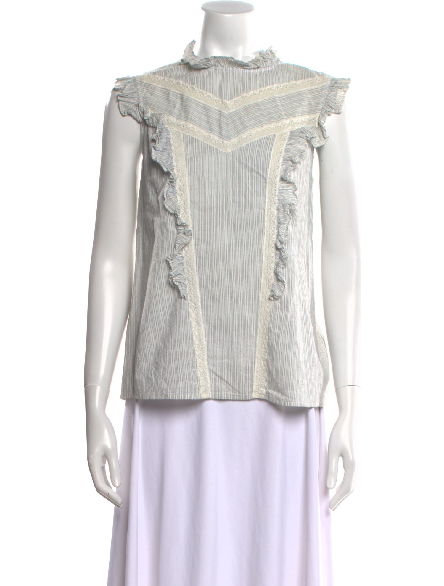 La Vie Rebecca Taylor Colorblock Pattern Mock Neck Blouse