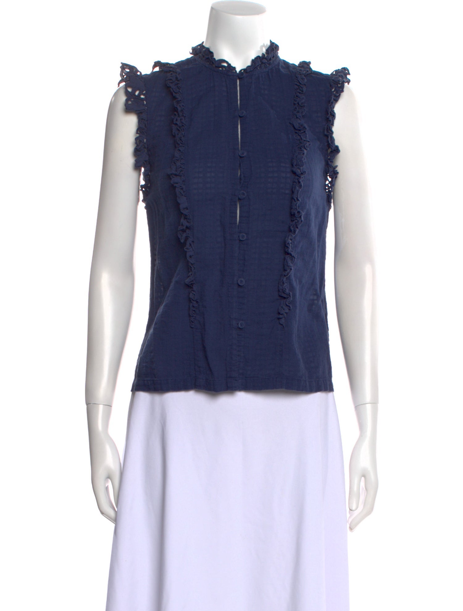 La Vie Rebecca Taylor Mock Neck Sleeveless Top