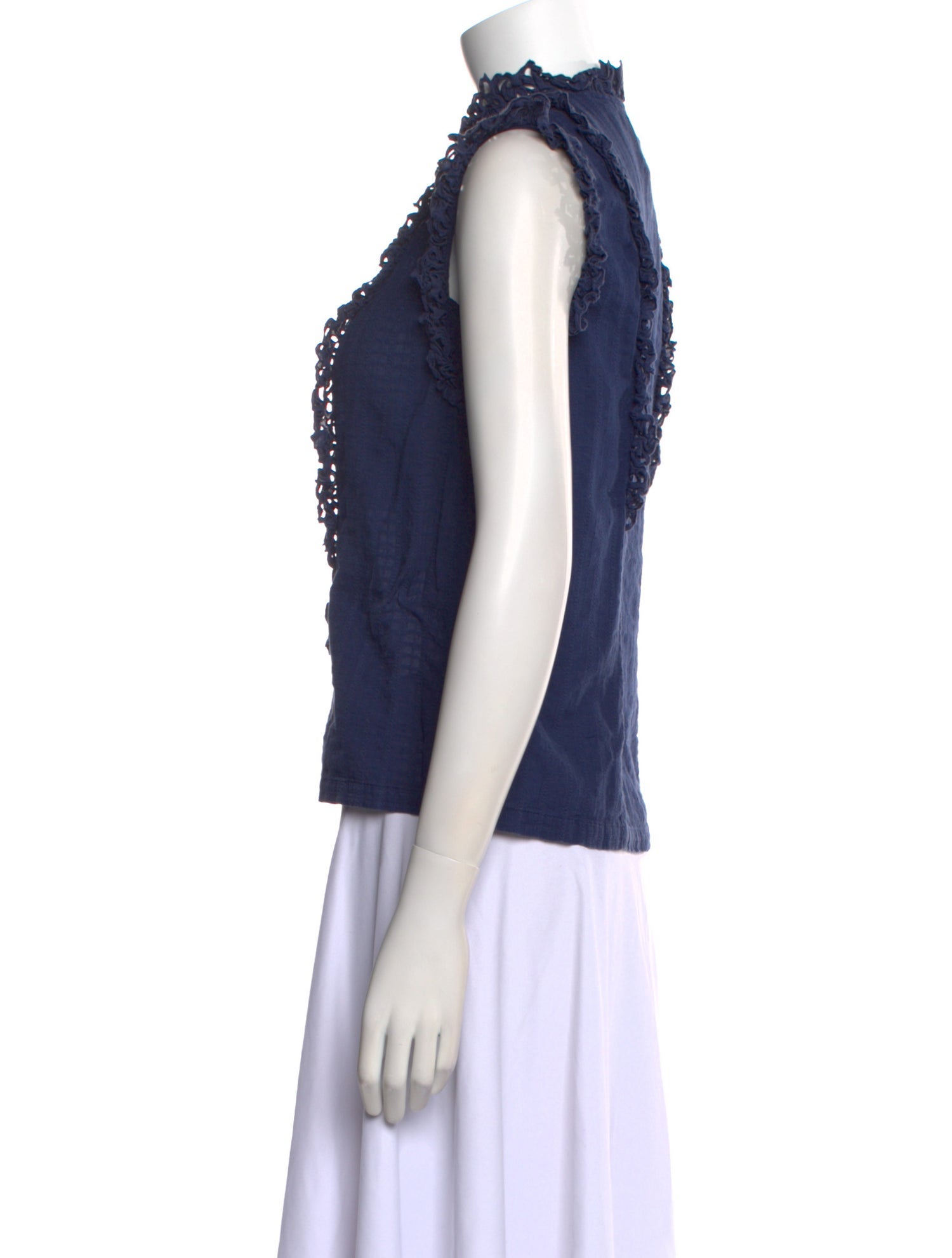 La Vie Rebecca Taylor Mock Neck Sleeveless Top