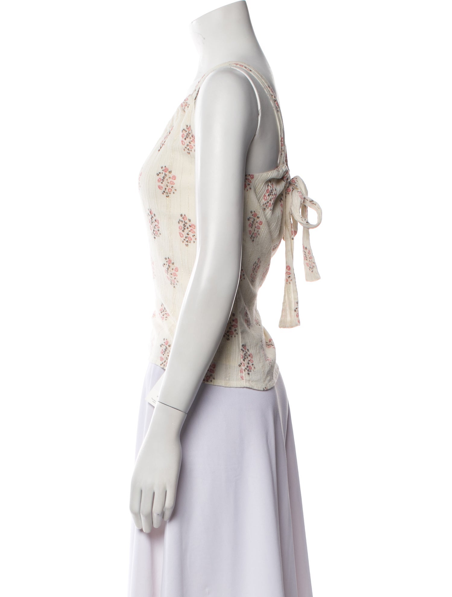 La Vie Rebecca Taylor Floral Print Scoop Neck Top