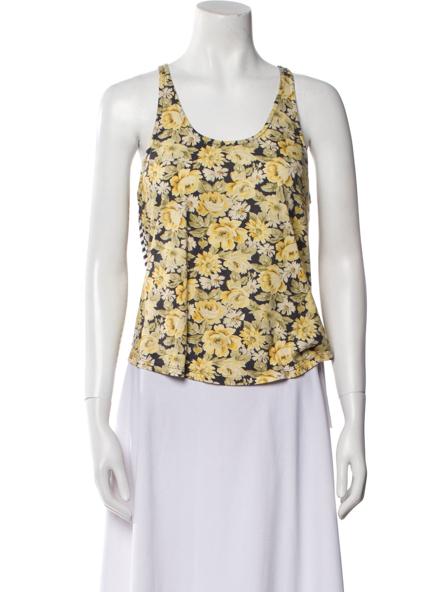 La Vie Rebecca Taylor Floral Print Scoop Neck Top