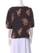 La Vie Rebecca Taylor Floral Print V-Neck Blouse