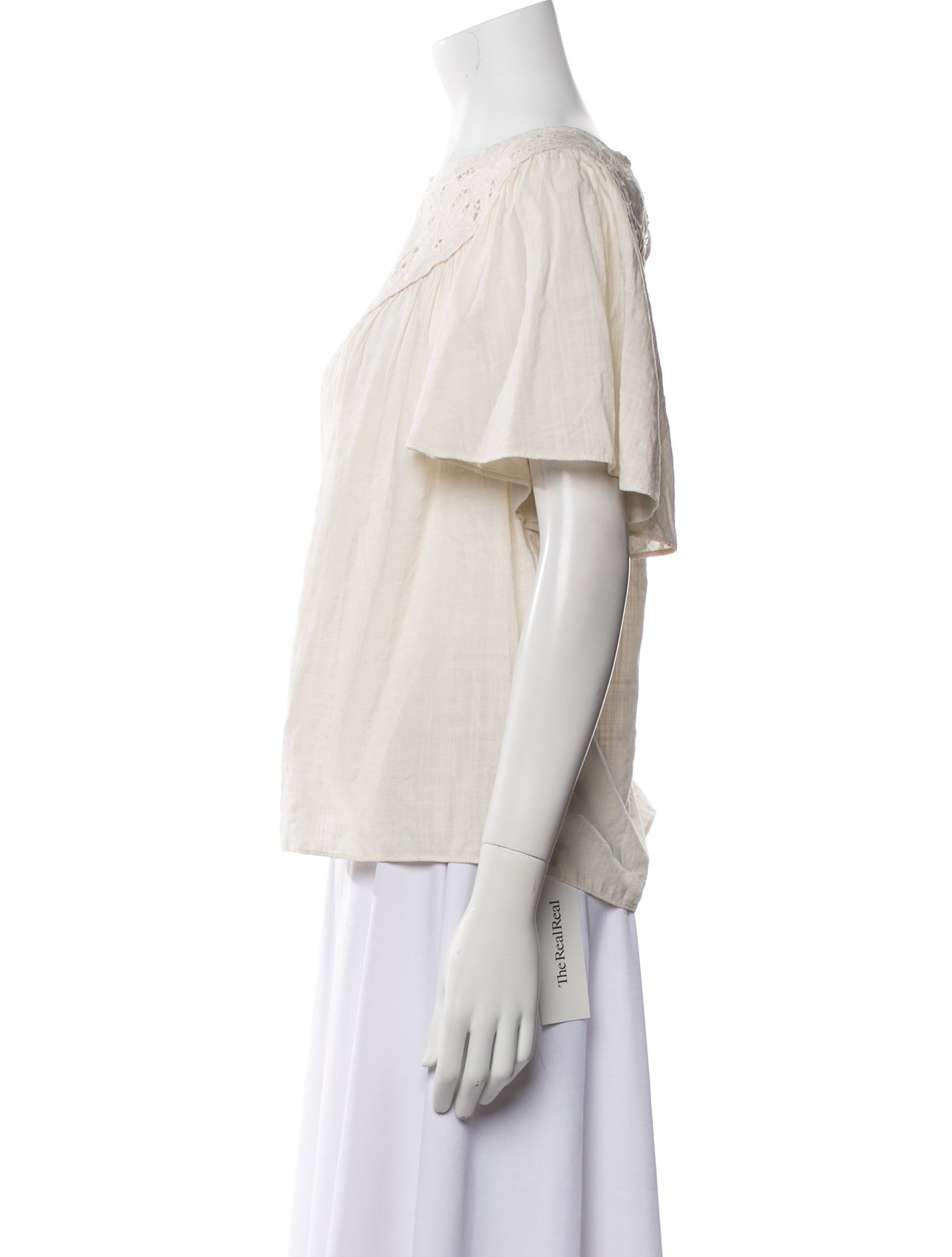 La Vie Rebecca Taylor Scoop Neck Short Sleeve Blouse