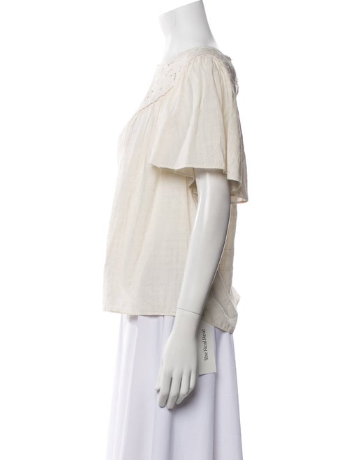 La Vie Rebecca Taylor Scoop Neck Short Sleeve Blouse