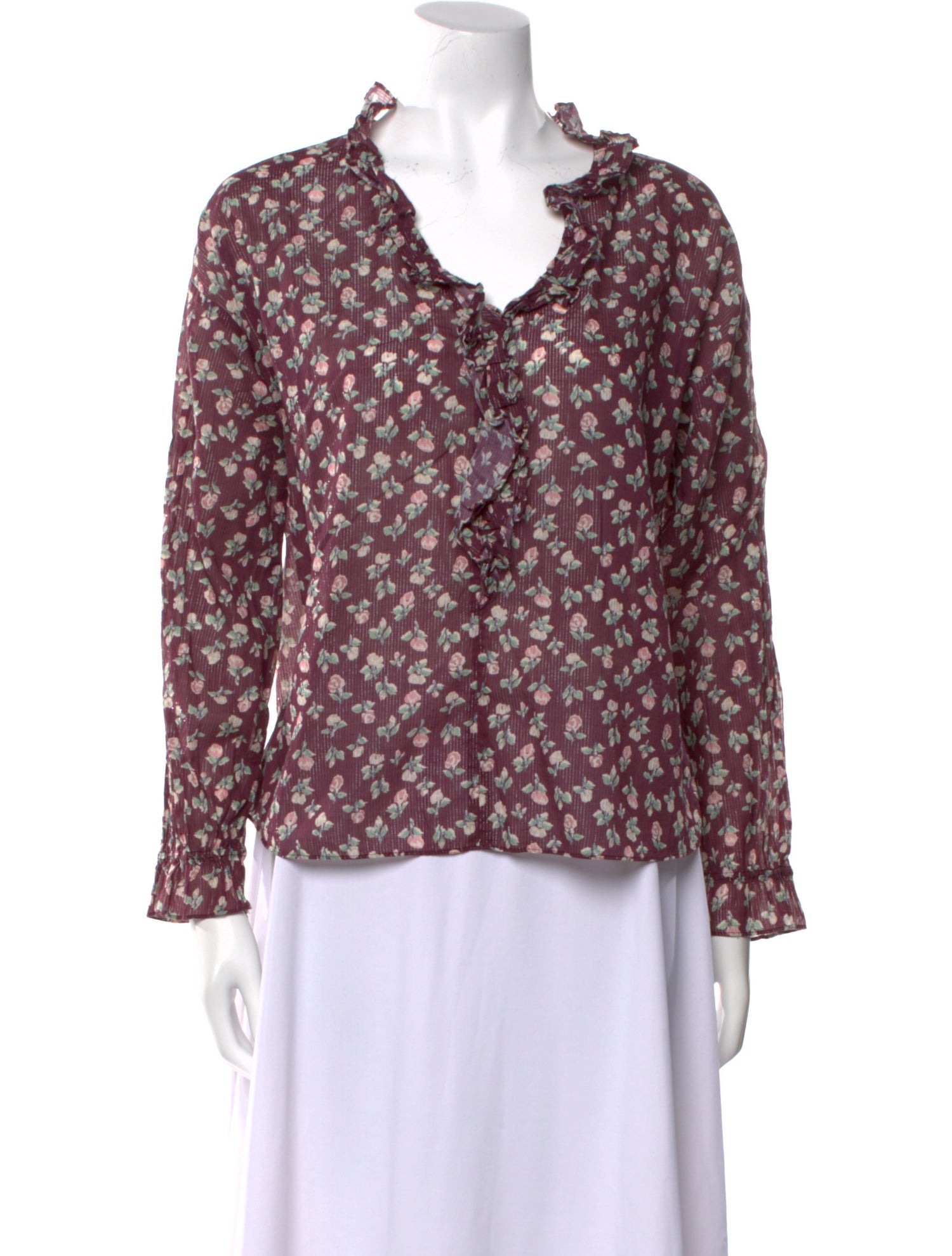 La Vie Rebecca Taylor Floral Print V-Neck Blouse w/ Tags