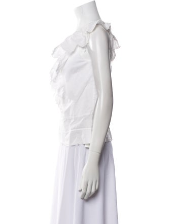 La Vie Rebecca Taylor Square Neckline Short Sleeve Blouse