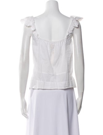 La Vie Rebecca Taylor Square Neckline Short Sleeve Blouse