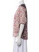La Vie Rebecca Taylor Floral Print Mock Neck Blouse