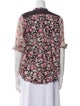 La Vie Rebecca Taylor Floral Print Mock Neck Blouse