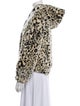 La Vie Rebecca Taylor Animal Print Faux Fur Coat
