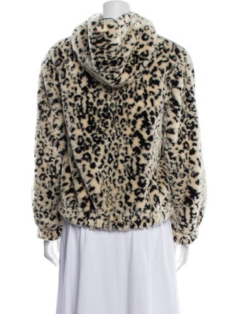 La Vie Rebecca Taylor Animal Print Faux Fur Coat