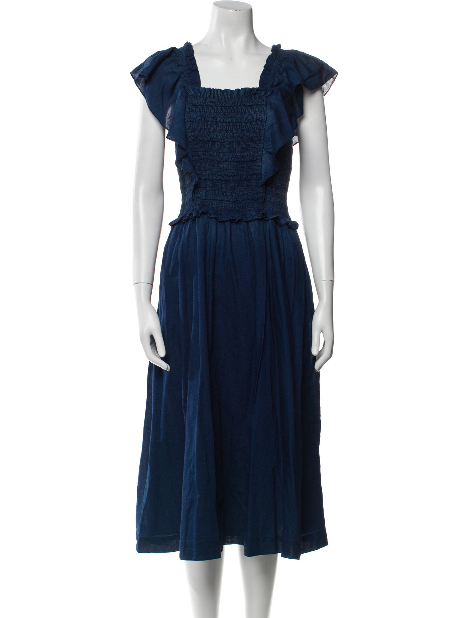 La Vie Rebecca Taylor Square Neckline Midi Length Dress