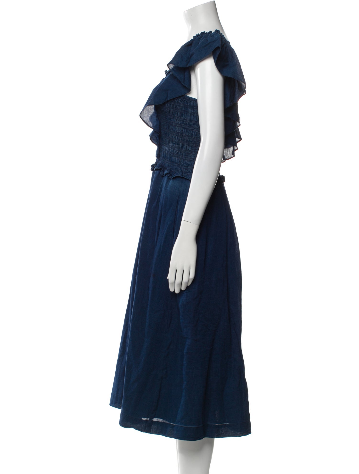 La Vie Rebecca Taylor Square Neckline Midi Length Dress