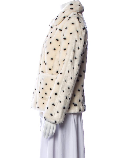 La Vie Rebecca Taylor Faux Fur Polka Dot Print Faux Fur Jacket