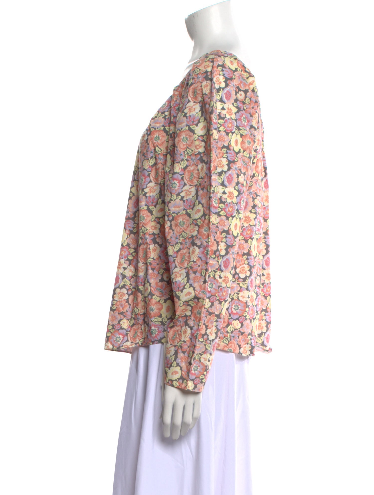 La Vie Rebecca Taylor Floral Print Scoop Neck Blouse w/ Tags