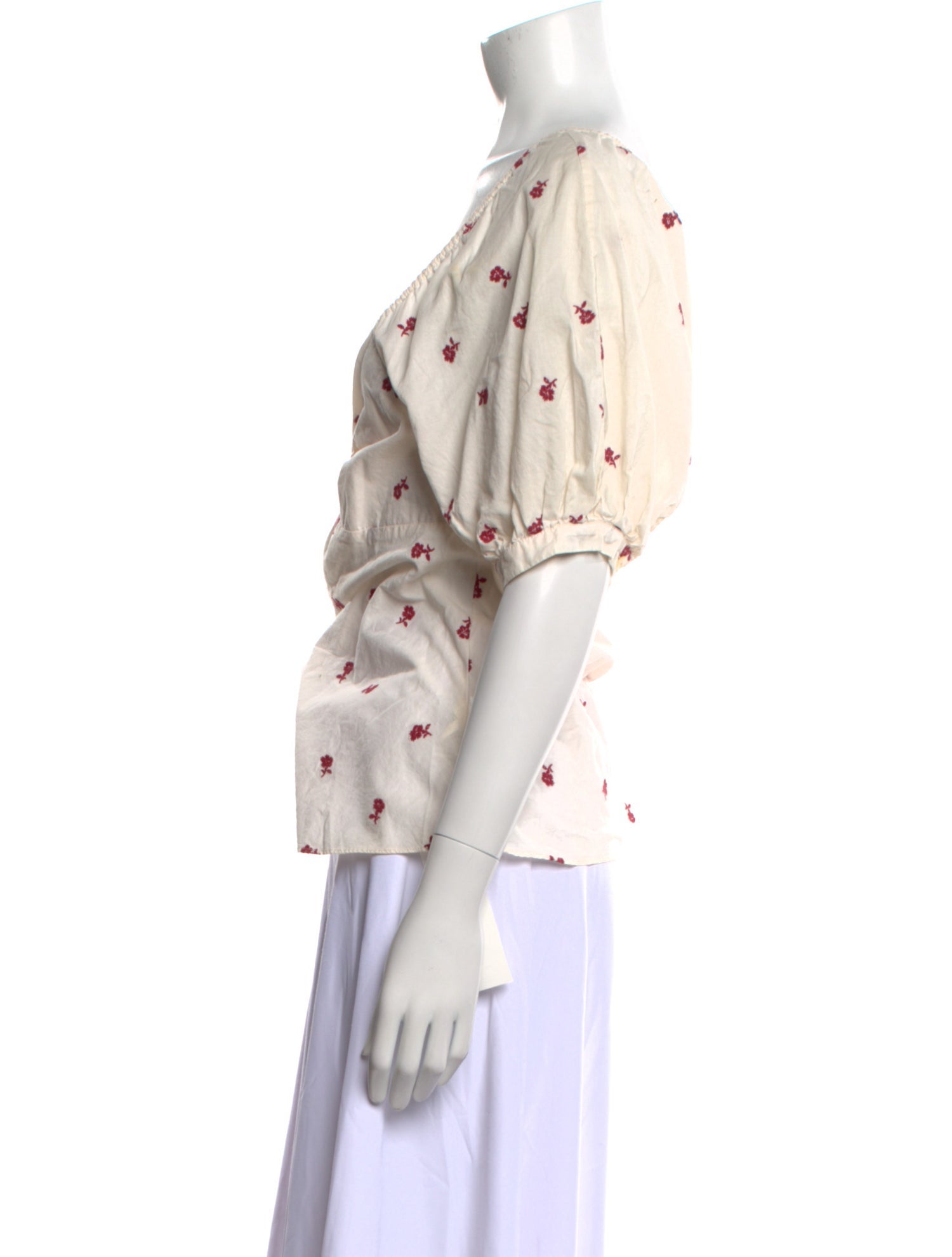 La Vie Rebecca Taylor Printed V-Neck Blouse