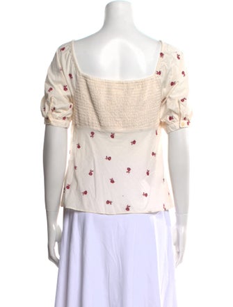 La Vie Rebecca Taylor Printed V-Neck Blouse