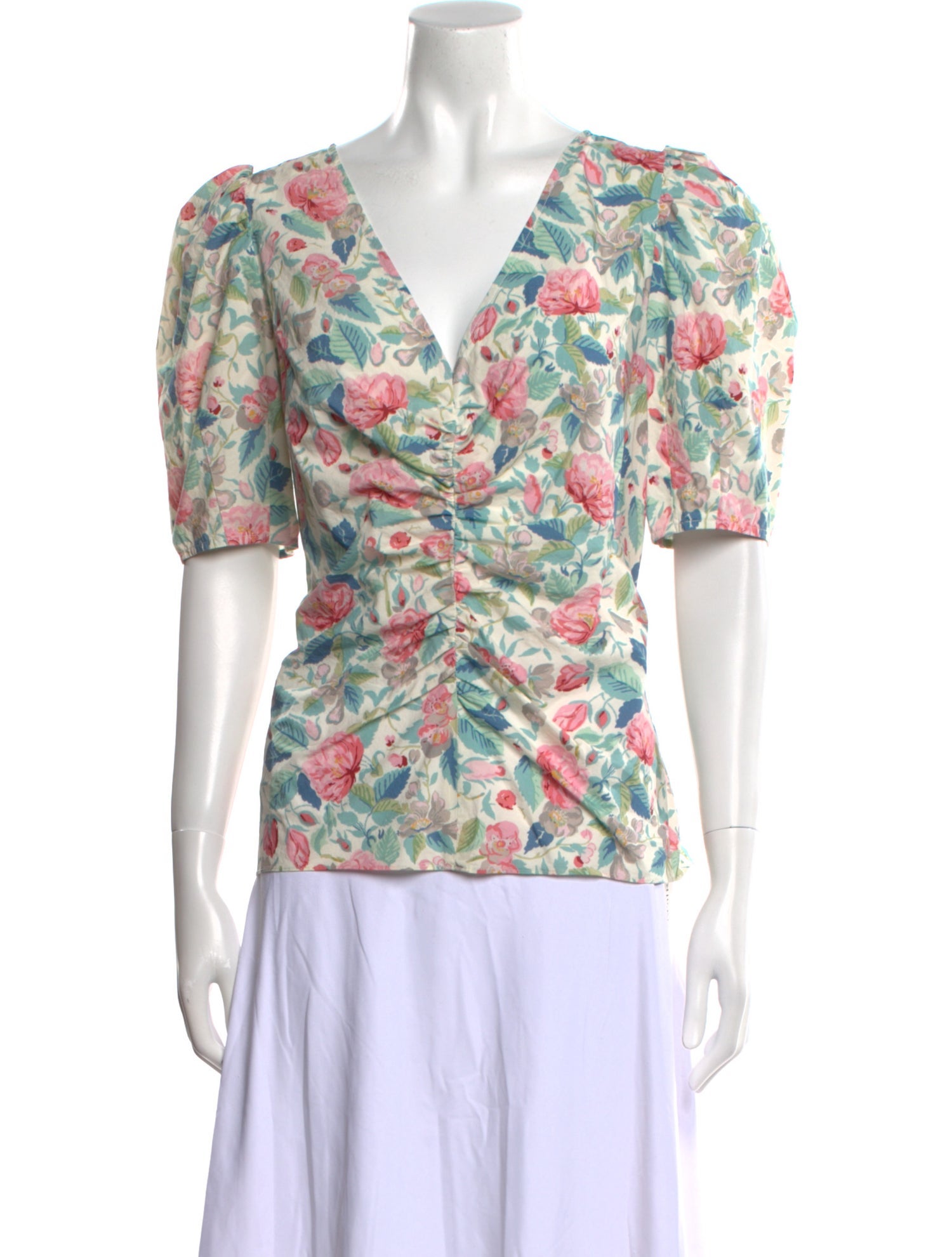 La Vie Rebecca Taylor Floral Print V-Neck Blouse w/ Tags