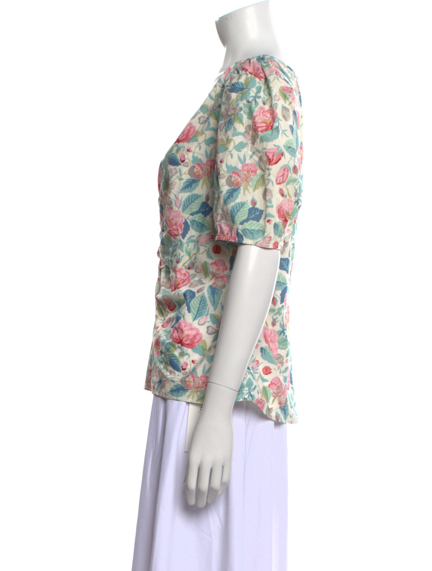 La Vie Rebecca Taylor Floral Print V-Neck Blouse w/ Tags