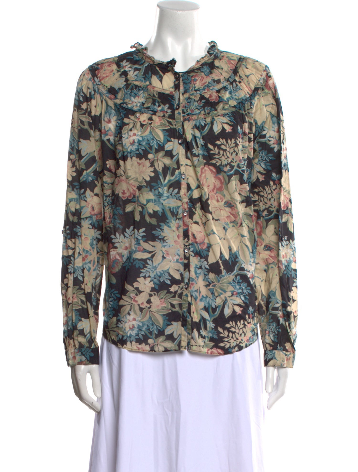 La Vie Rebecca Taylor Floral Print V-Neck Blouse w/ Tags