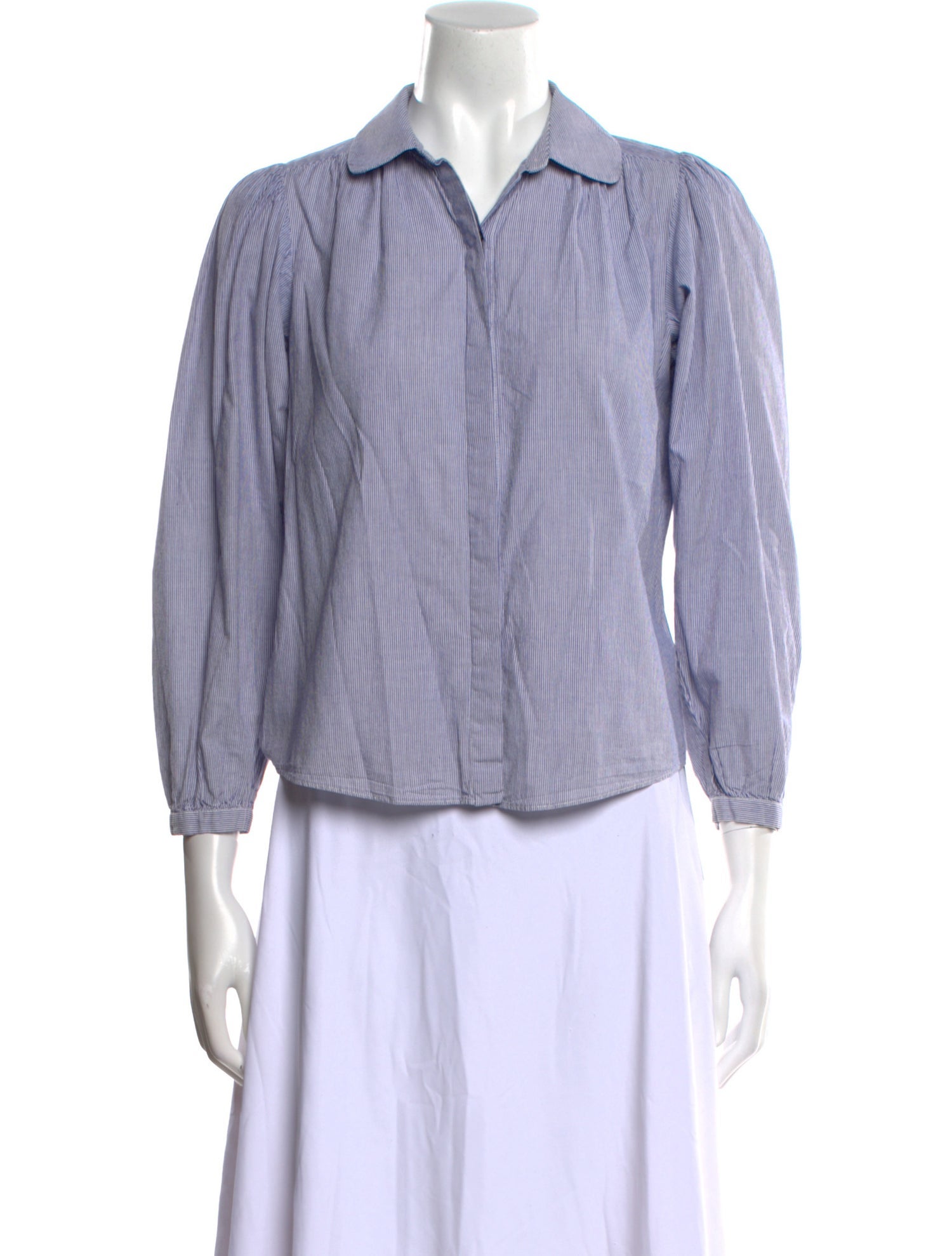 La Vie Rebecca Taylor Striped Three-Quarter Sleeve Button-Up Top w/ Tags