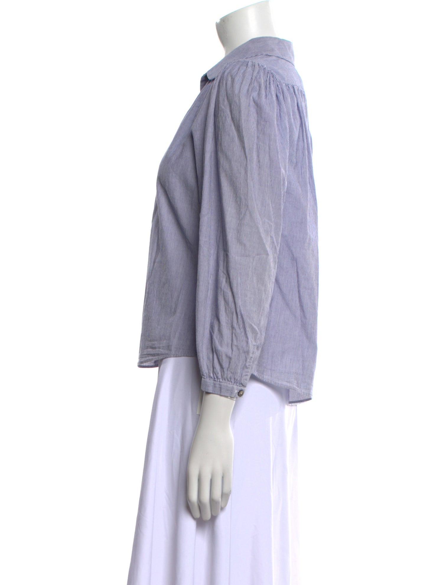 La Vie Rebecca Taylor Striped Three-Quarter Sleeve Button-Up Top w/ Tags