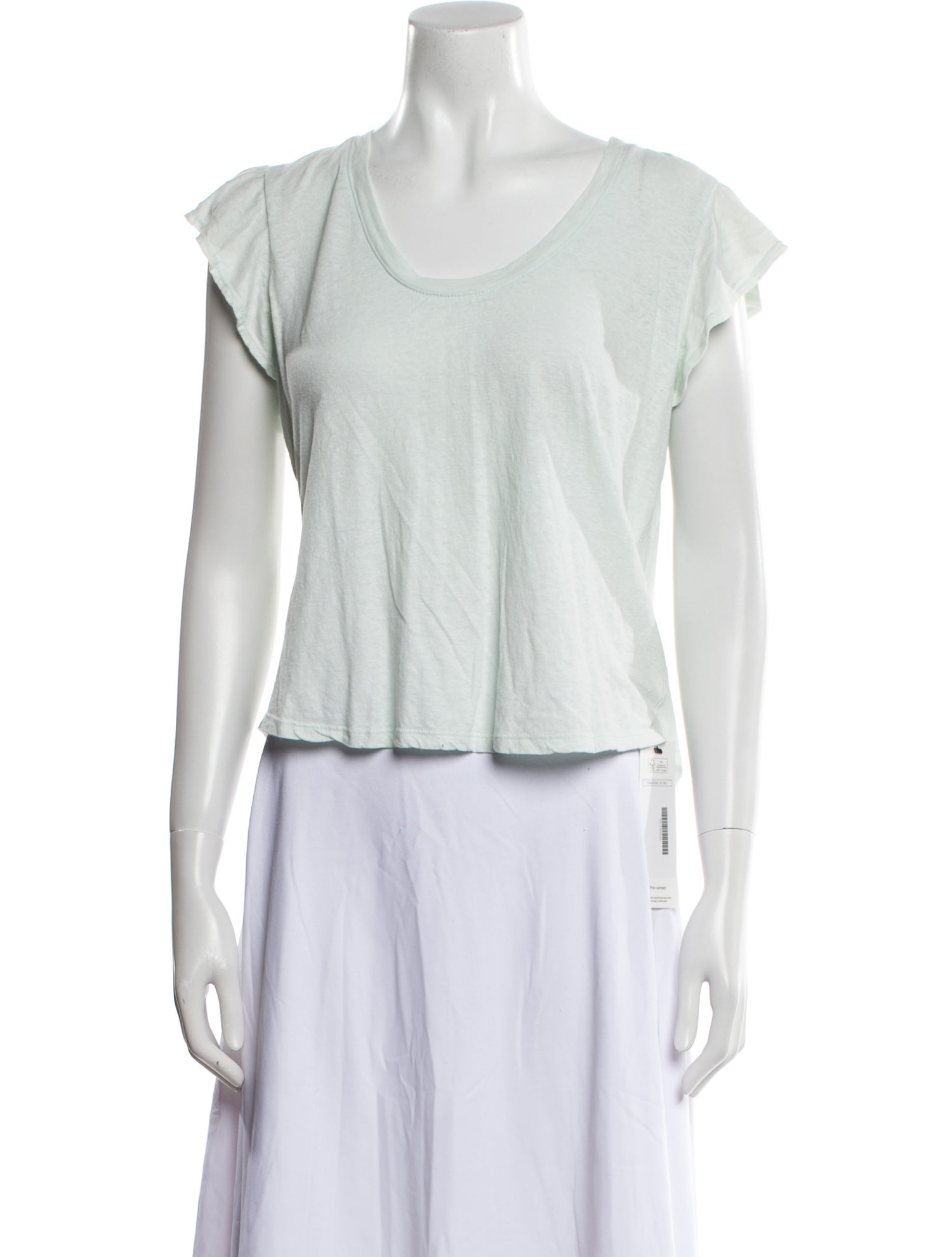 La Vie Rebecca Taylor Scoop Neck Short Sleeve Crop Top