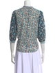 La Vie Rebecca Taylor Floral Print Mock Neck Blouse