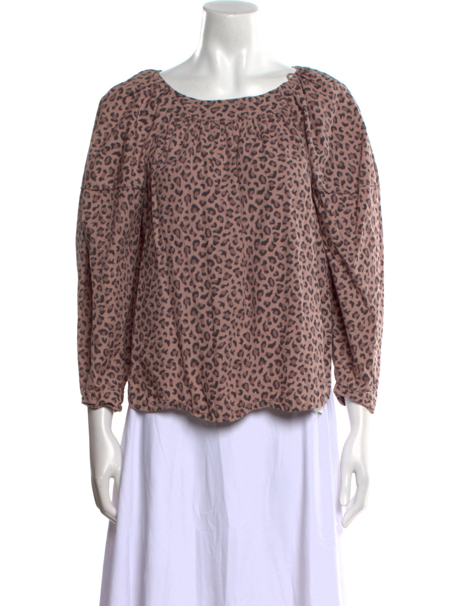 La Vie Rebecca Taylor Animal Print Bateau Neckline Blouse w/ Tags