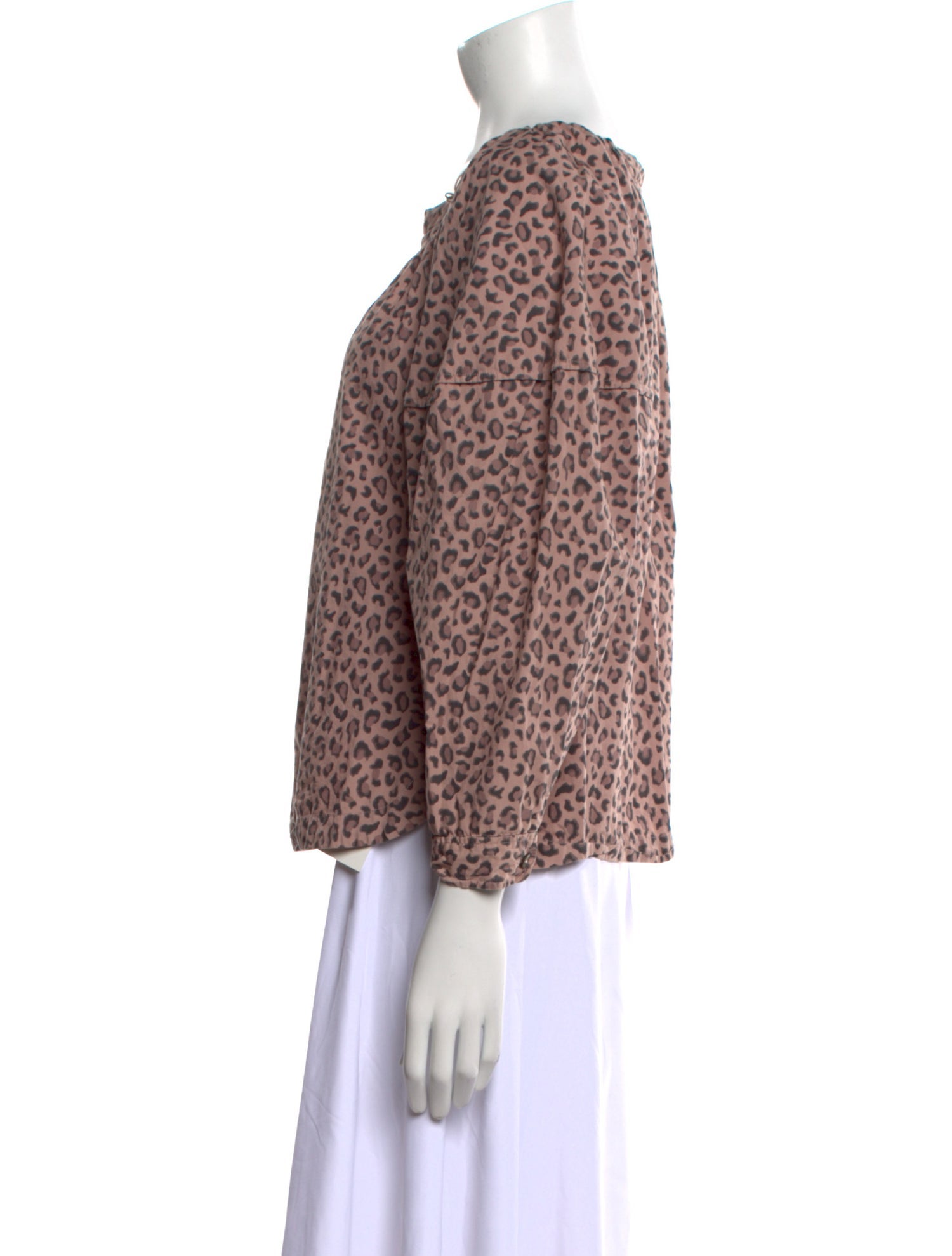 La Vie Rebecca Taylor Animal Print Bateau Neckline Blouse w/ Tags