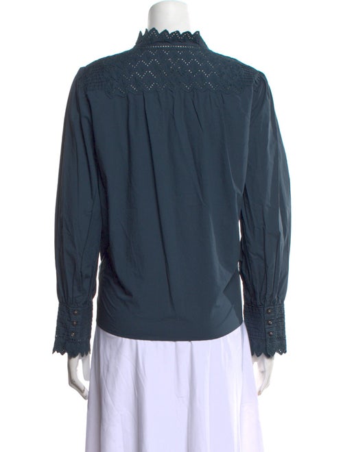 La Vie Rebecca Taylor Mock Neck Long Sleeve Blouse