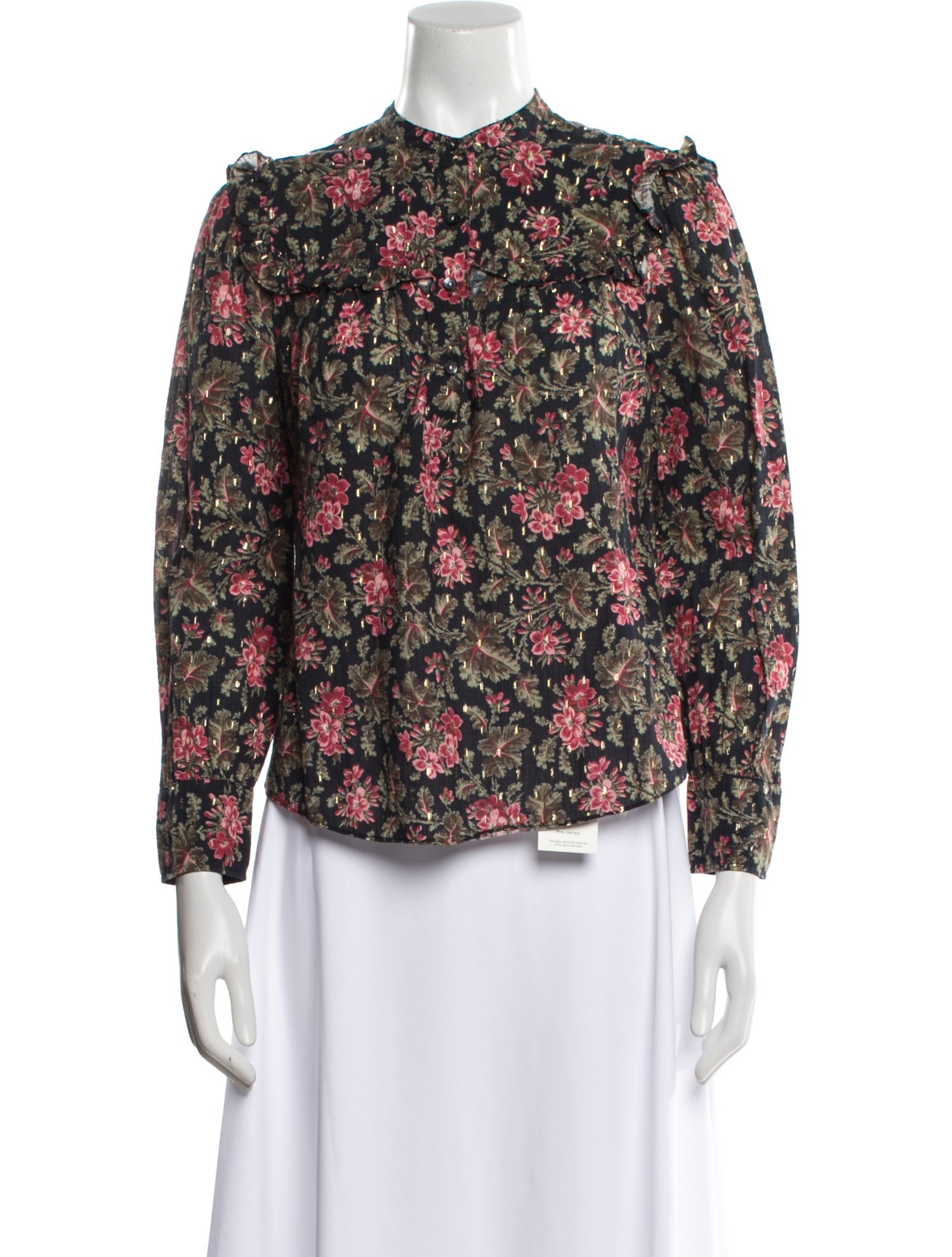 La Vie Rebecca Taylor Floral Print Mock Neck Blouse w/ Tags