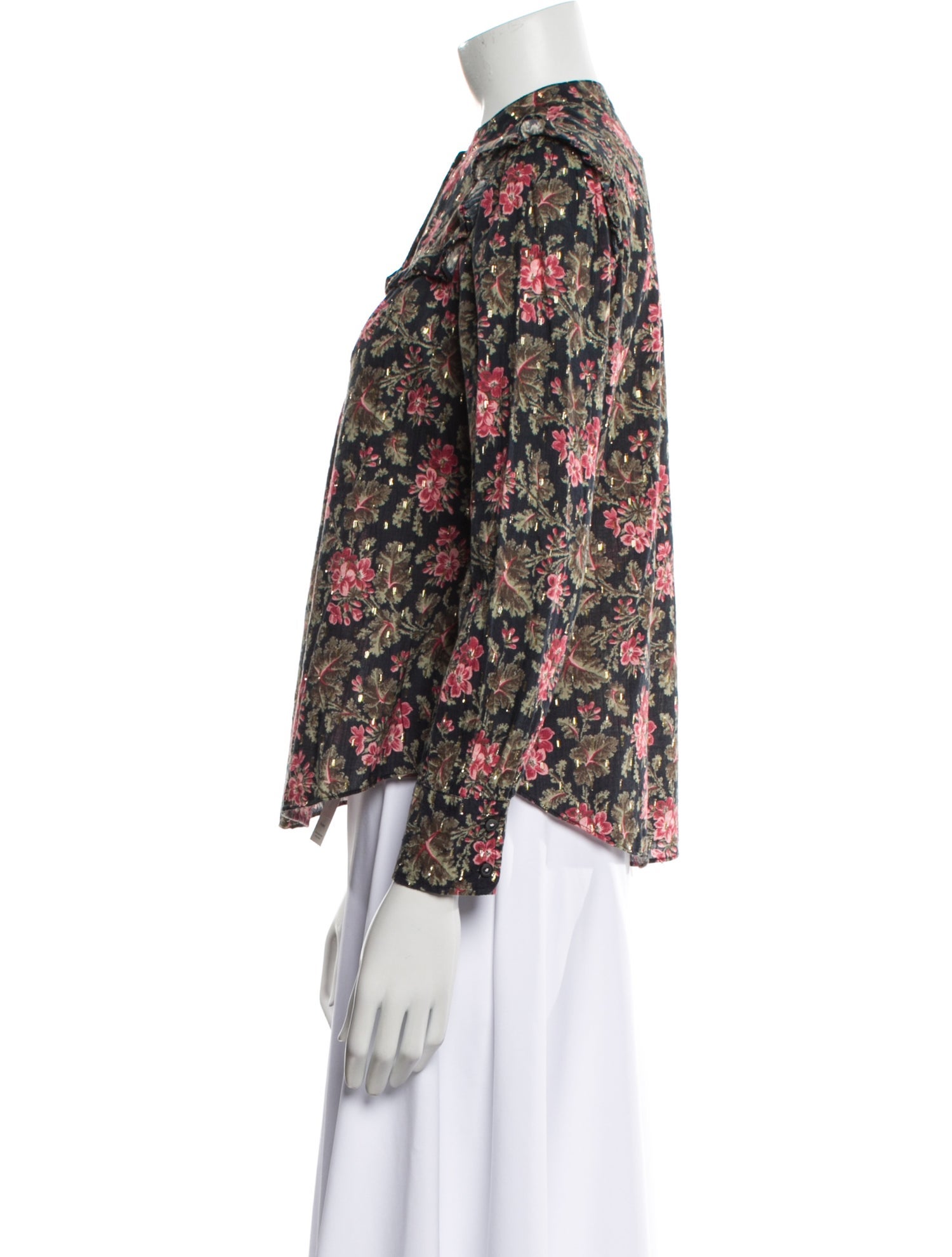 La Vie Rebecca Taylor Floral Print Mock Neck Blouse w/ Tags