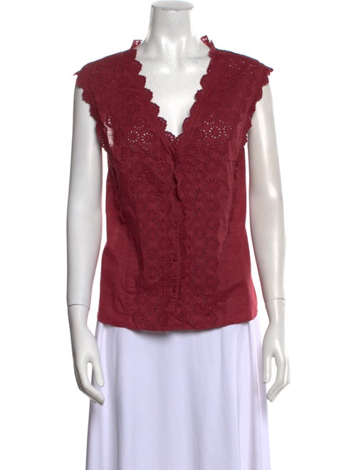 La Vie Rebecca Taylor V-Neck Sleeveless Blouse