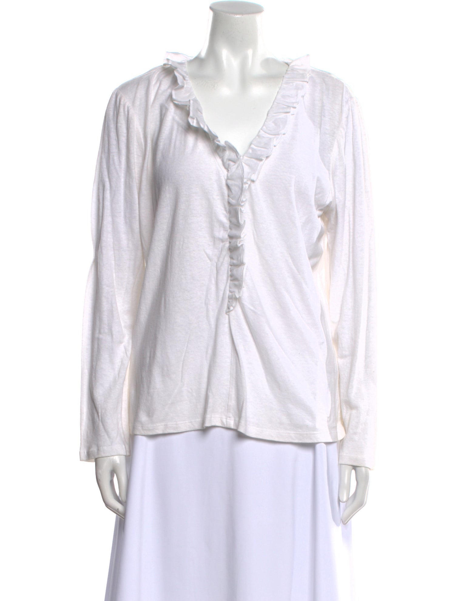 La Vie Rebecca Taylor Linen V-Neck Blouse