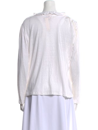 La Vie Rebecca Taylor Linen V-Neck Blouse