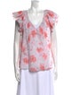 La Vie Rebecca Taylor Floral Print V-Neck Blouse