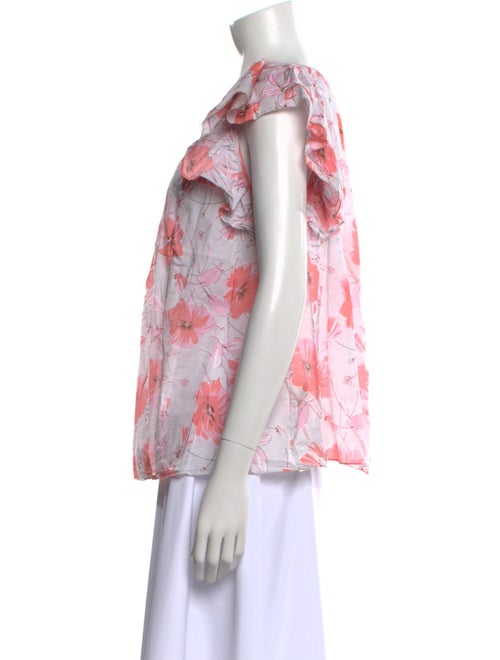 La Vie Rebecca Taylor Floral Print V-Neck Blouse