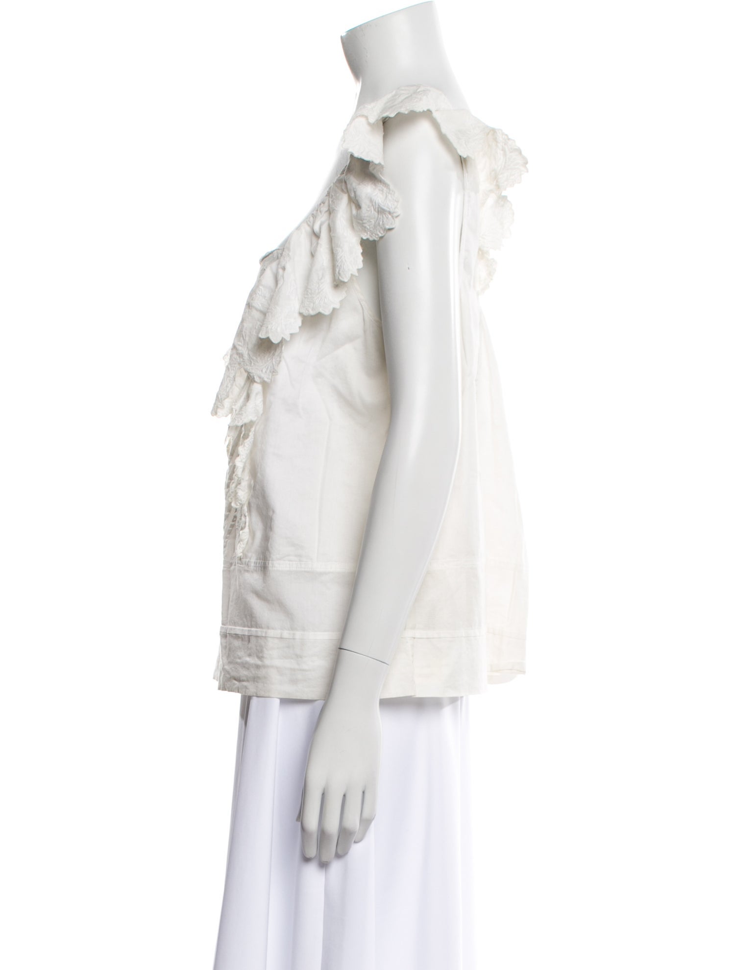 La Vie Rebecca Taylor Square Neckline Sleeveless Blouse