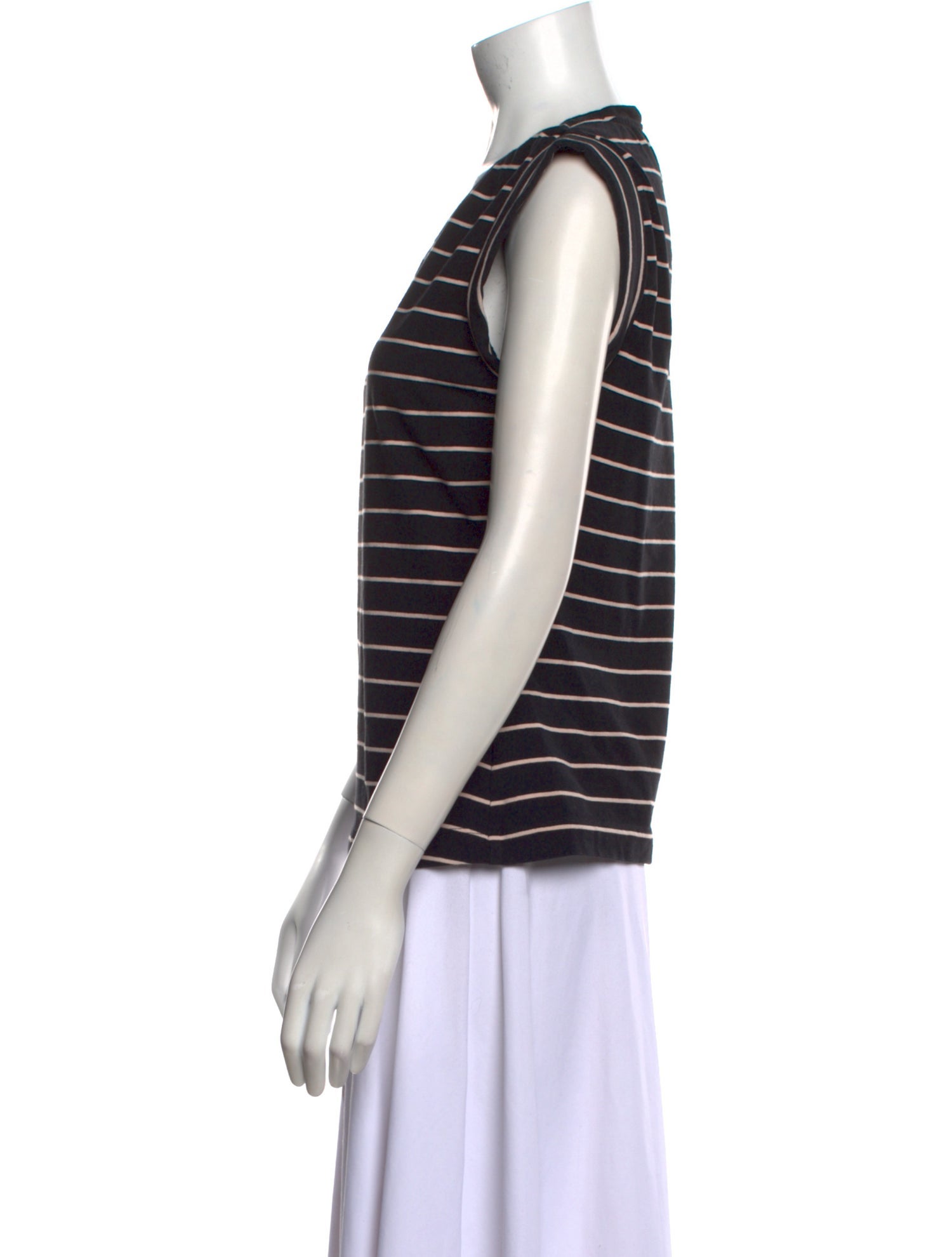 La Vie Rebecca Taylor Striped Crew Neck Top