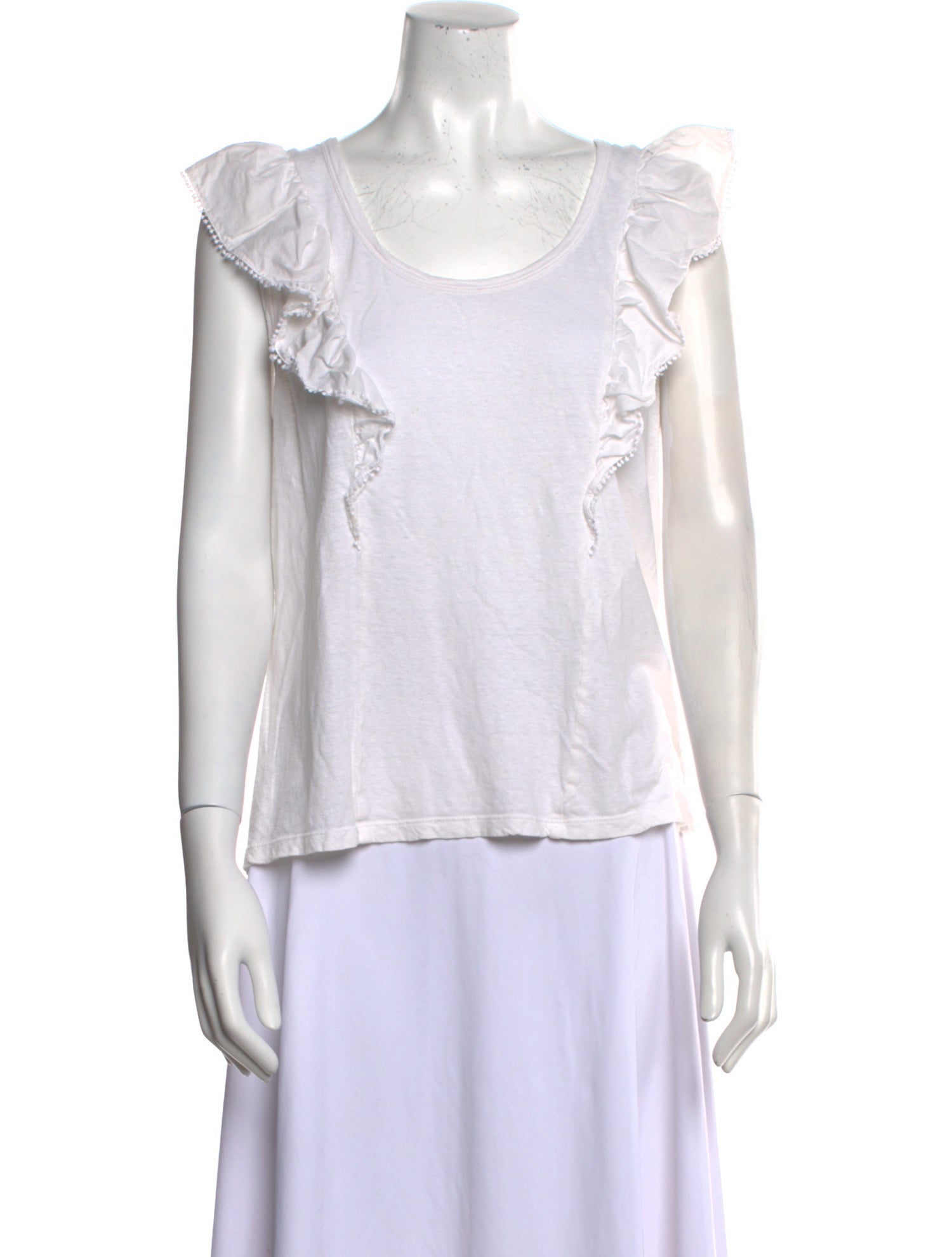 La Vie Rebecca Taylor Linen Scoop Neck Top