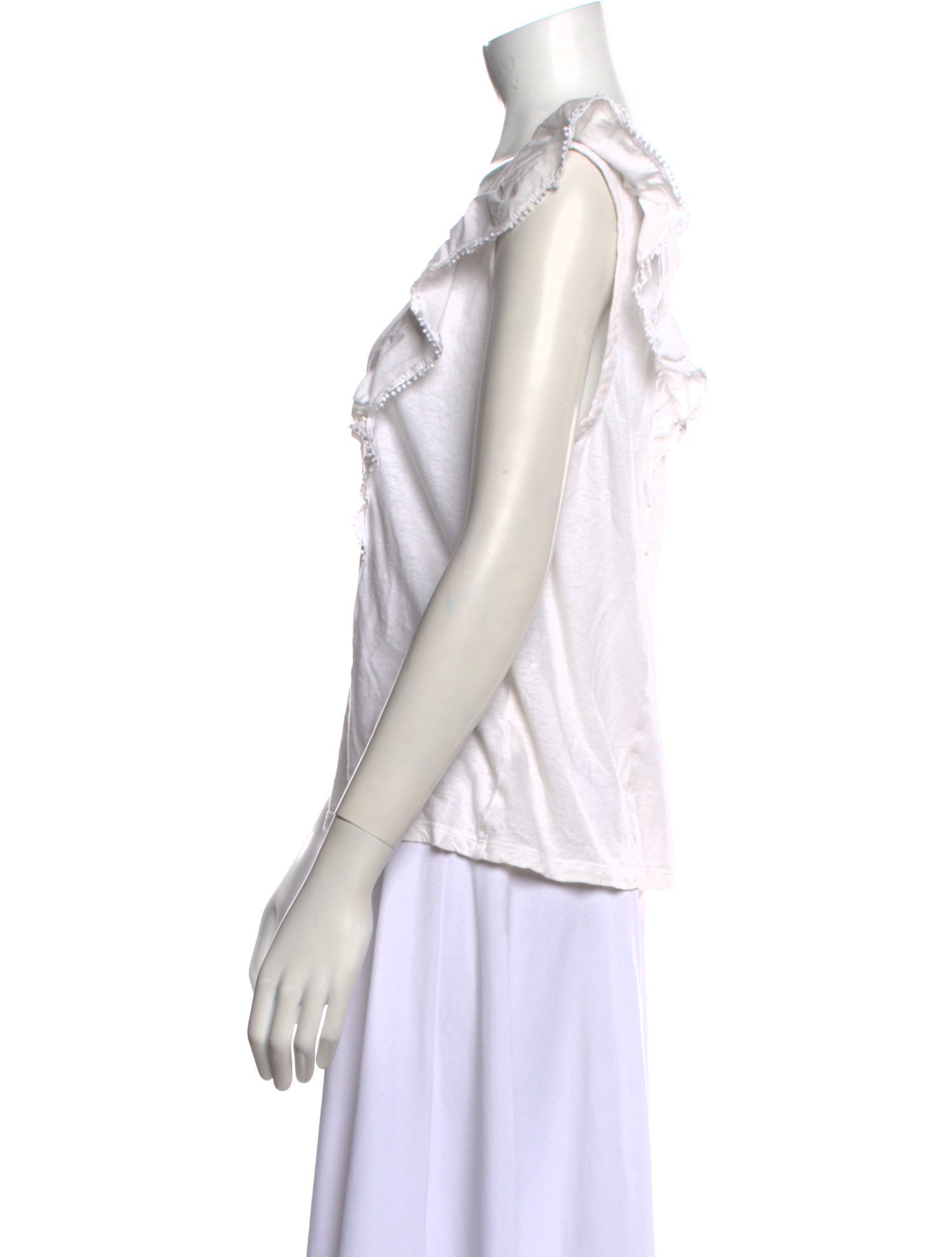 La Vie Rebecca Taylor Linen Scoop Neck Top