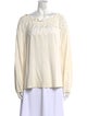 La Vie Rebecca Taylor Linen Bateau Neckline Blouse