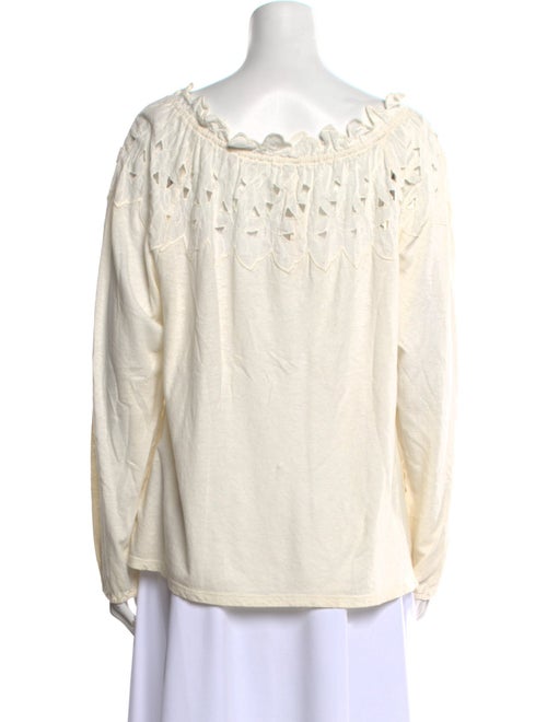 La Vie Rebecca Taylor Linen Bateau Neckline Blouse