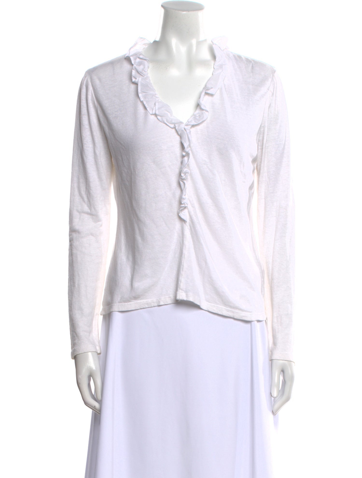 La Vie Rebecca Taylor Linen V-Neck Top